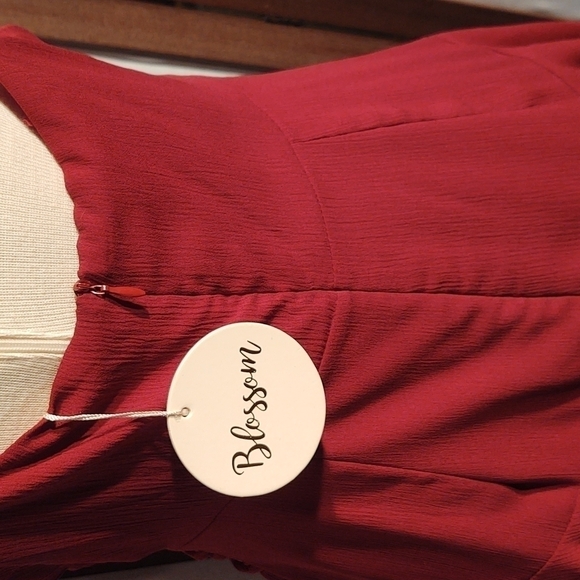 Blossom Burgundy Red Mini V-neck Dress Sz 12 NWT - Picture 6 of 10